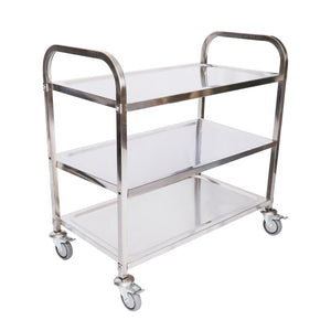 Carrello portavivande in acciaio inox 3 ripiani freni max 150kg Carrello da cucina
