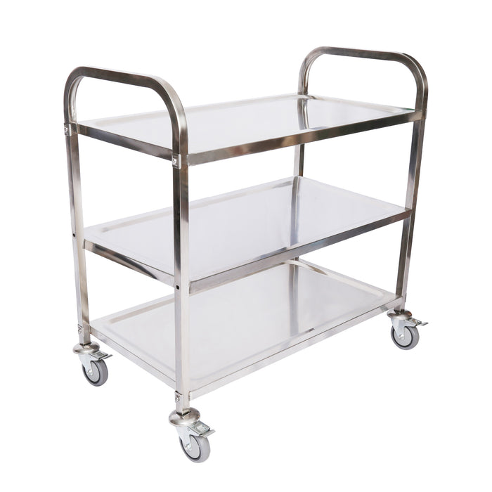 Carrello portavivande in acciaio inox 3 ripiani freni max 150kg Carrello da cucina