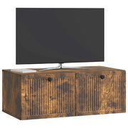 Mobile TV da Muro | Armadietto TV | Mobile Porta TV Rovere Fumo 78,5 x 41 x 30 cm