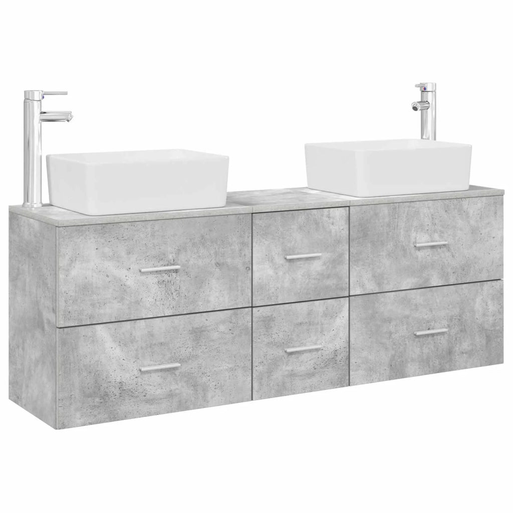 Set di Armadi da Bagno 3 pz Grigio Cemento 53 x 34,5 x 63 cm 3405862