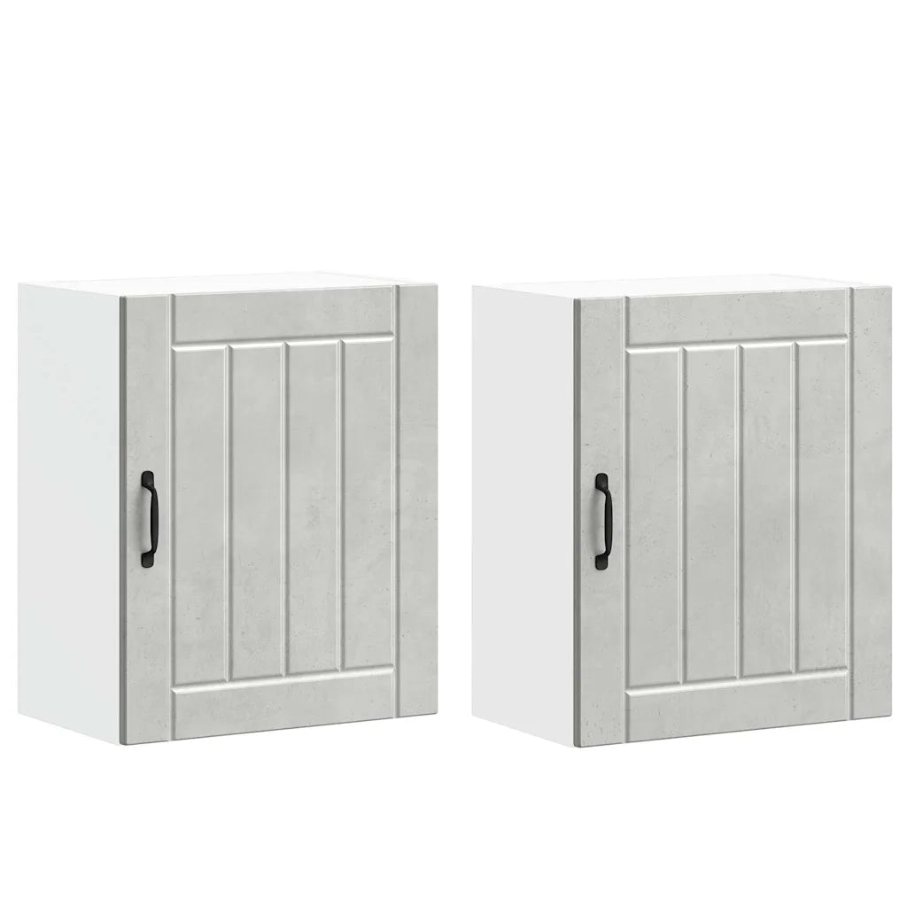 Pensili da cucina 2 pz Lucca in Legno Multistrato Grigio cemento 853806