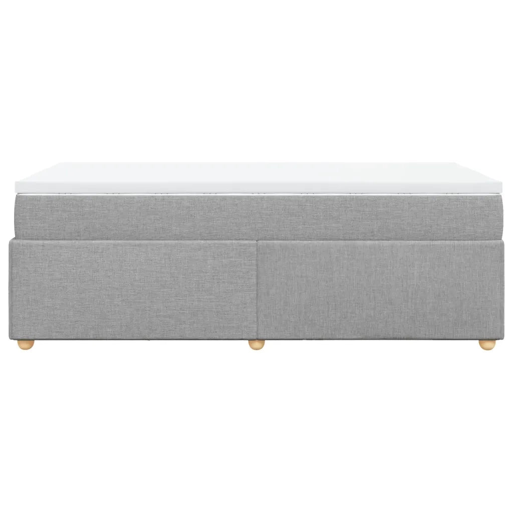 Letto singolo | Letto per adulti | Giroletto a Molle con Materasso Grigio Chiaro 90x200 cm Tessuto