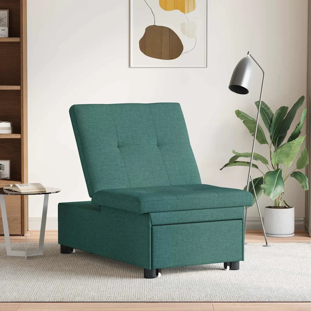 Divano Letto Estraibile Verde Scuro 194 x 50 x 82 cm Tessuto 42008586