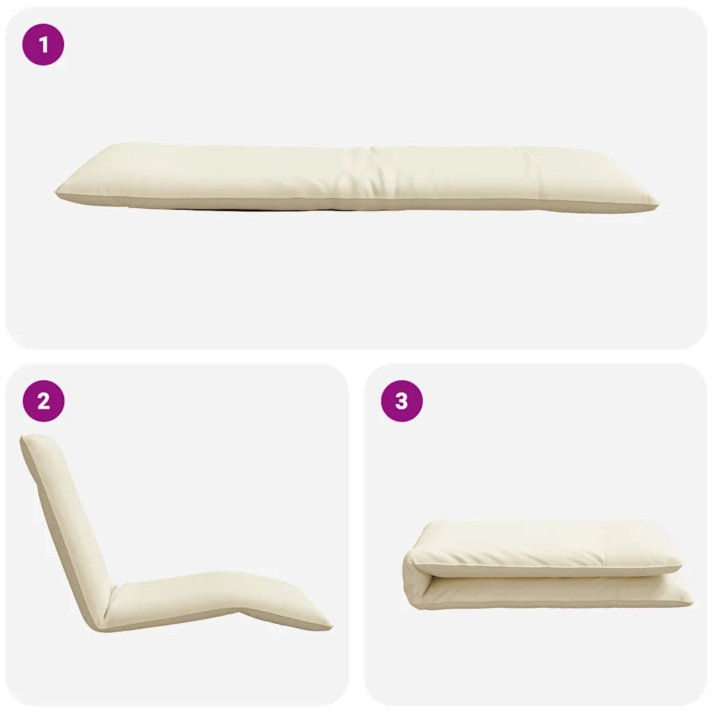 vidaXL Lettino Pieghevole Crema 175x54x8,5 cm in Tessuto Oxford