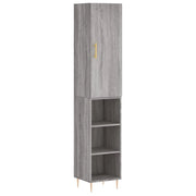 Credenza | Madia | Buffet da pranzo | Armadio da pranzo Grigio Sonoma 34,5x34x180 cm in Legno Multistrato