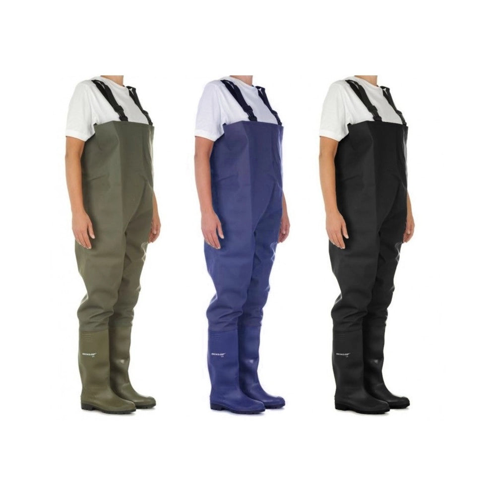 Trade Shop - Scafandro Da Pesca Stivali Coscia Tuta Waders Caccia Agricoltura Impermeabile -