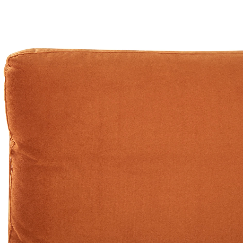 Letto imbottito moderno in velluto di colore arancione 180 x 200 cm moderno elegante