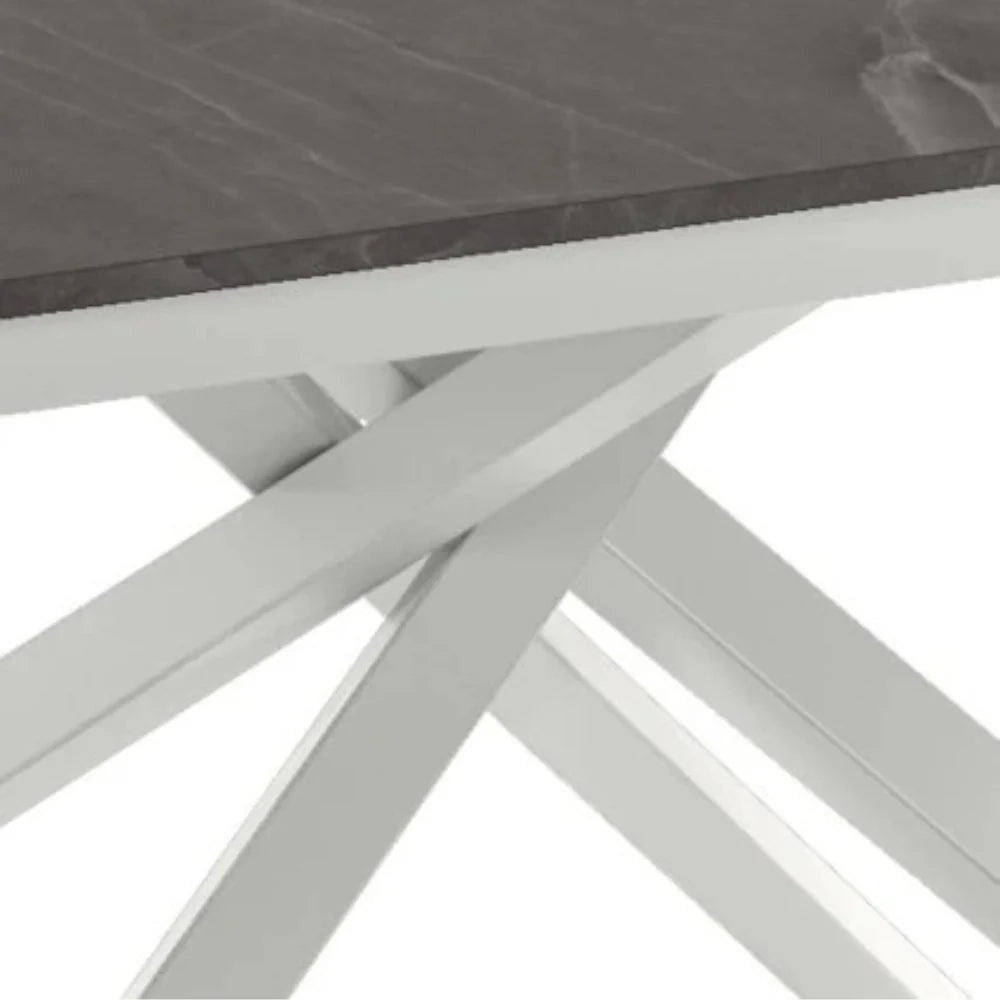 Tavolo da pranzo allungabile effetto marmo grigio Pluto 140-190x90 cm fino a 8 posti Made in Italy | Duzzle