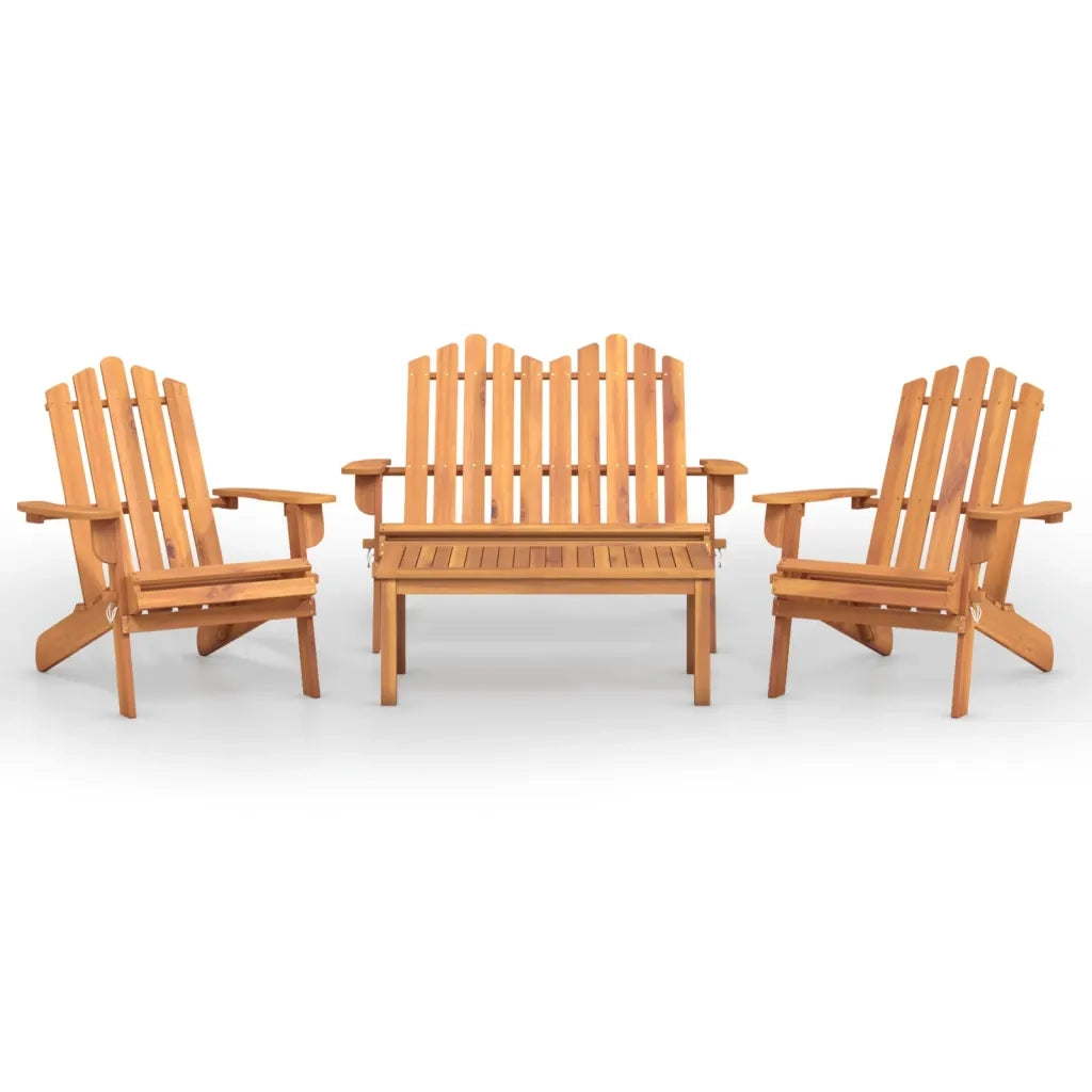 Set Salotto da Giardino Adirondack 4pz Legno Massello di Acaciacod mxl 102406