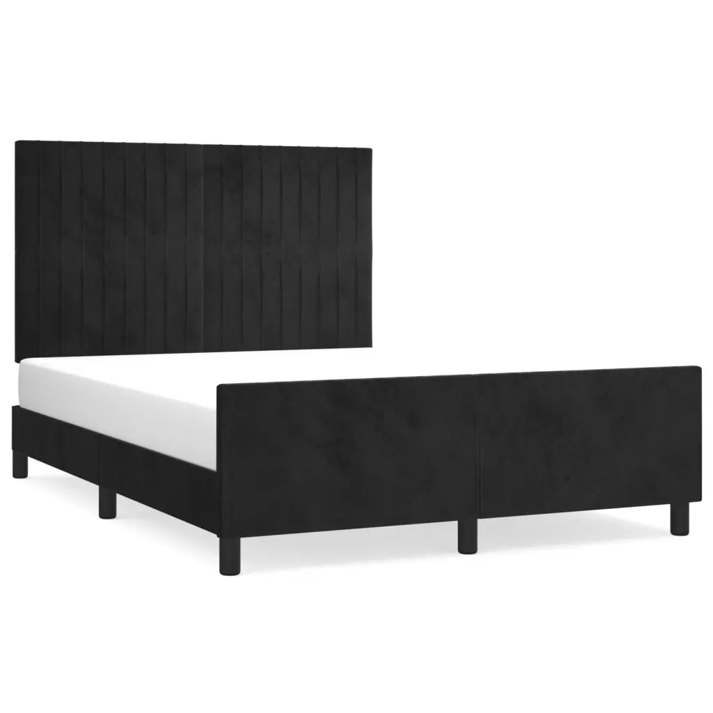 Giroletto senza Materasso-Struttura Letto Nero 140x190 cm in Velluto 745814