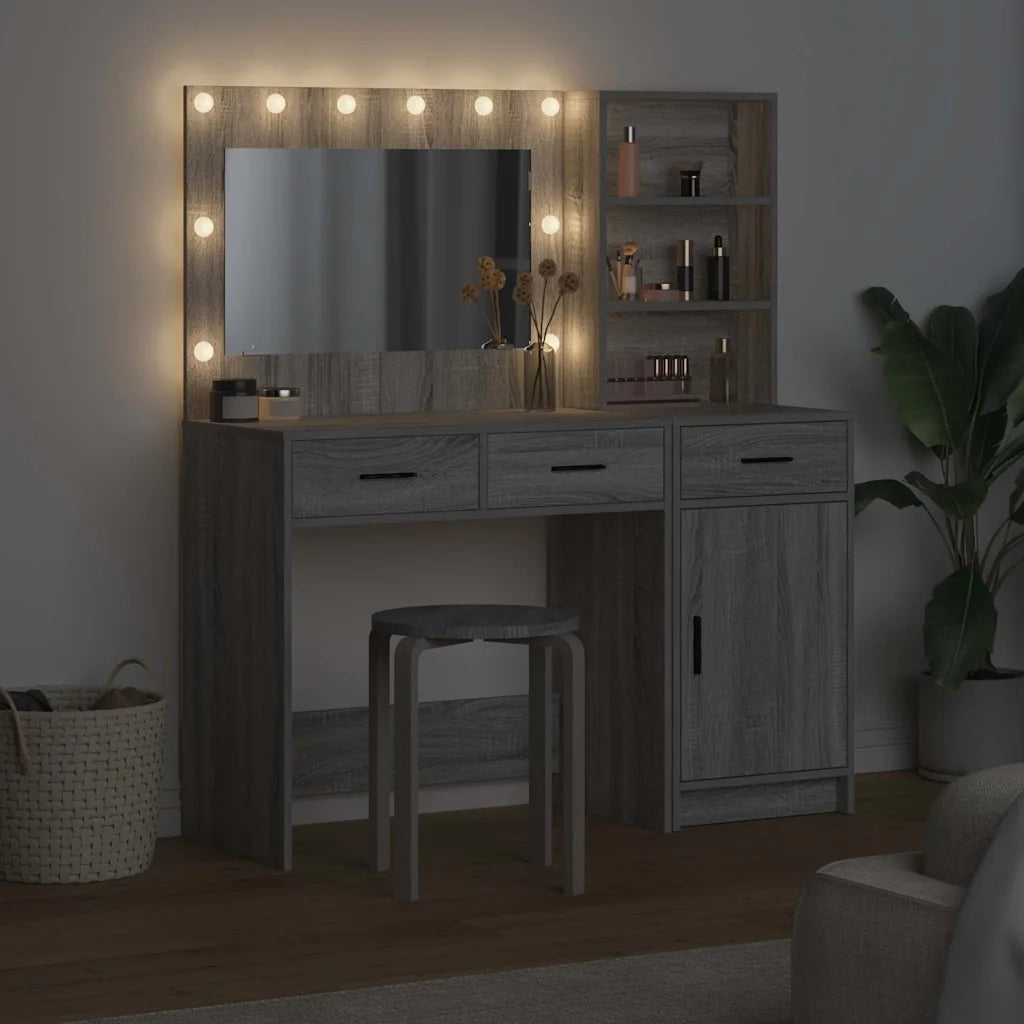 Tavolo da Trucco con cassetto 2 pcs Grigio Legno multistrato 3334268
