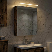 Mobiletto per specchio da bagno Rovere fumé 50 x 14,5 x 70 cm