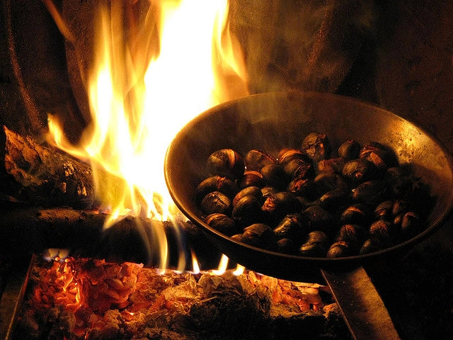 CALDARROSTIERA CON MANICO IN FERRO Ø 26 cm