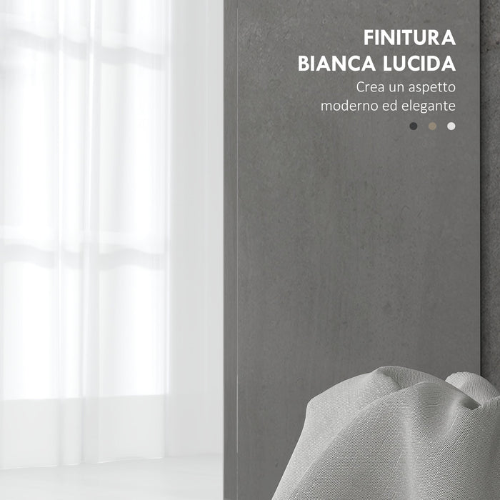 Mobile Sottolavabo da Bagno con Armadietto 2 Ante 80x34x60 cm Bianco Lucido