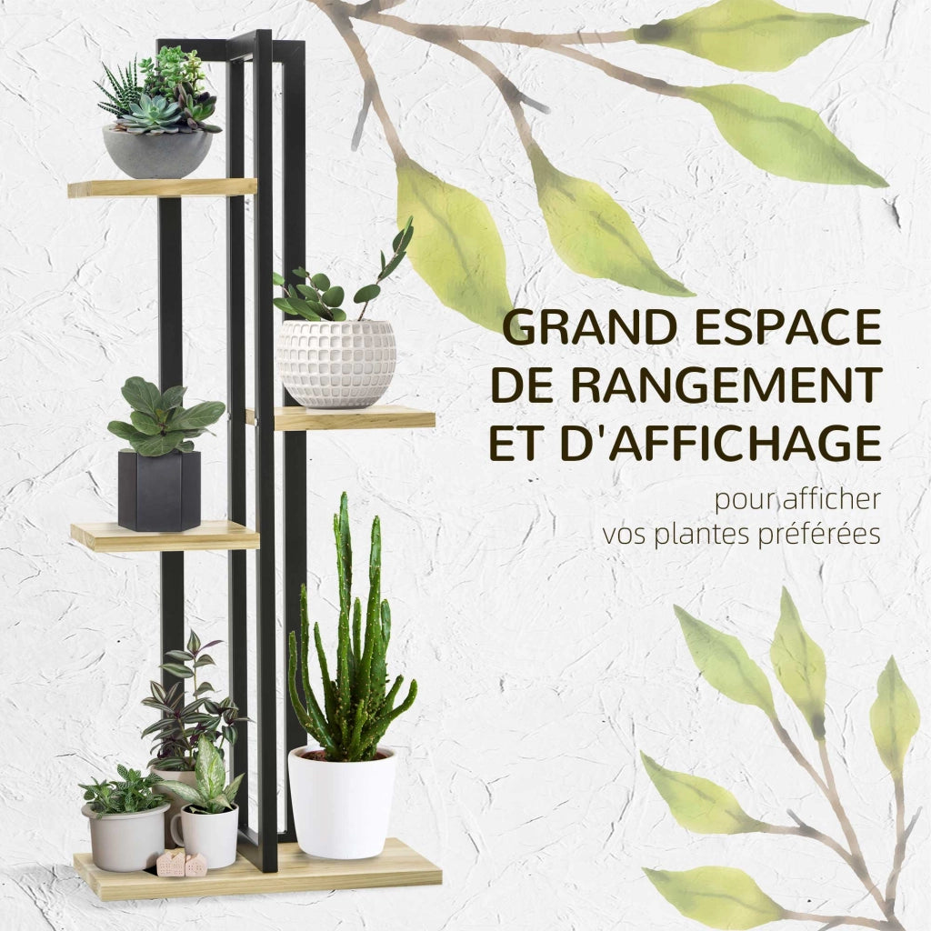 Libreria a livelli per piante stile industriale ¨C zephmum ¨C legno 45x25x110 cm