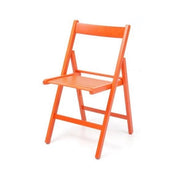 Set 4 sedie pieghevoli in legno Penelope colore arancio