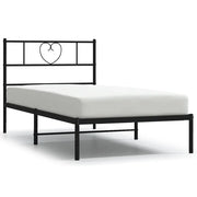 Letto singolo | Letto per adulti | Giroletto con Testiera Metallo Nero 100x200 cm