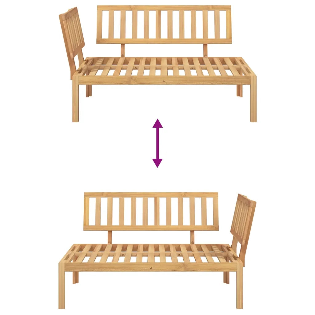Divano Angolare da Giardino-Sofa da Giardino-Divanetto da esterno Pallet in Legno Massello di Acacia 689342