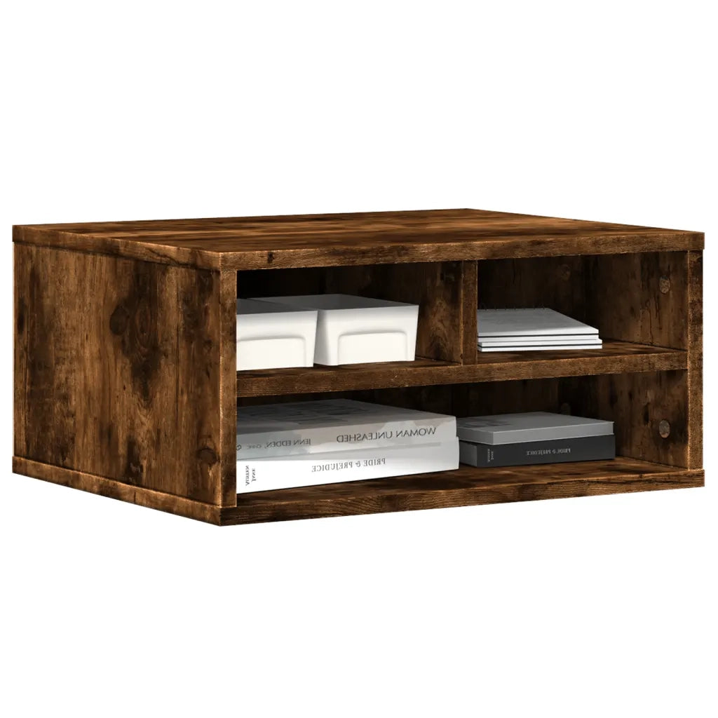 Supporto Stampante Rovere Fumo 49x40x22,5 cm Legno Multistrato 840594