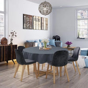 Tavolo da cucina in tessuto polyester anti-kreuk, colore grigio, dimensioni circa 160 cm, idoneo per ristoranti, matrimoni e occasioni speciali.