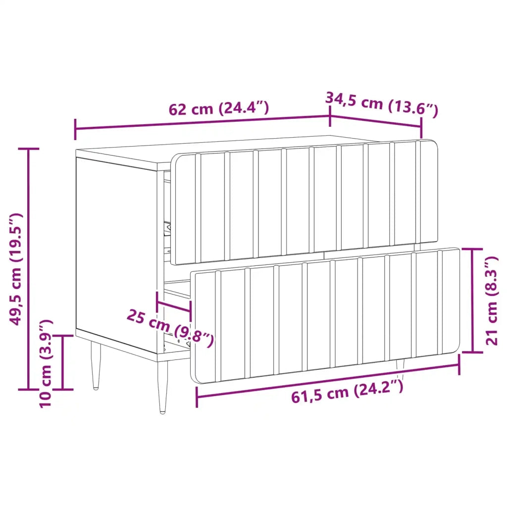 Armadio da Notte con cassetto Rovere Sonoma 62 x 34,5 x 49,5 cm 894317