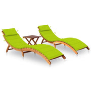 Sdraio 2 pz con Tavolo e Cuscini in Legno Massello di Acacia cod mxl 75546