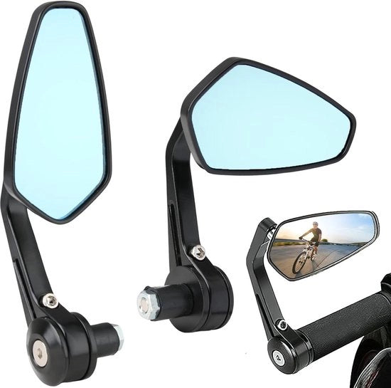 Specchio laterale universale per motocicletta Cruiser scooter 7/8 pollici 22 mm - CNC Aluminium - Non offuscante e duraturo.