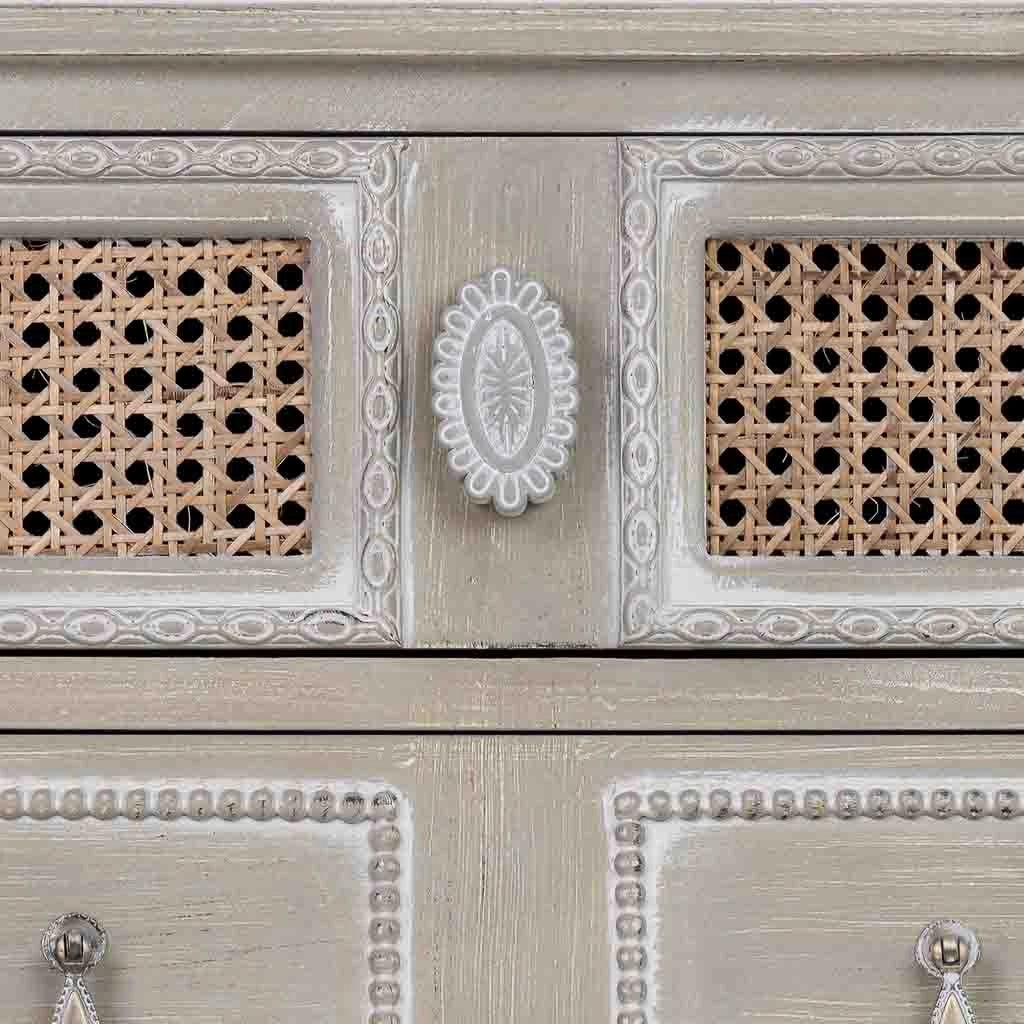 Cassettiera in legno verde 56x36x119h cm