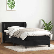 Giroletto a Molle con Materasso Nero 80x220 cm Velluto 3317633