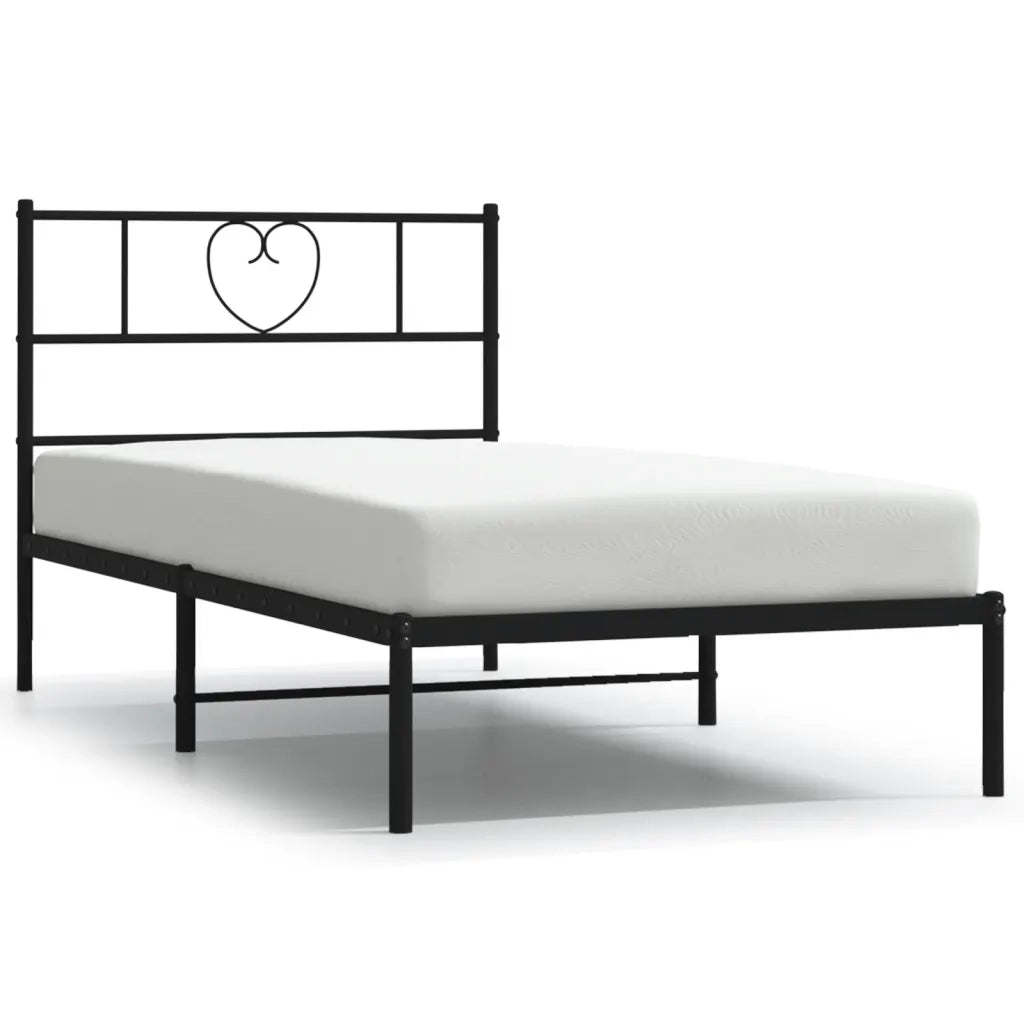 Giroletto con Testiera in Metallo Nero 80x200 cm 355454