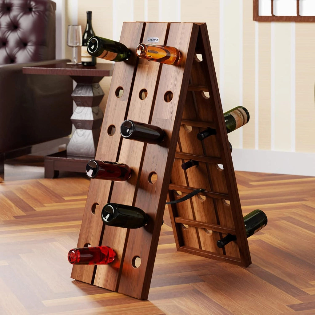 Portavini 36 Bottiglie in Legno di Acacia 87x 55x 39 cm Cantina Cucina Soggiorno Portabottiglie Botte Scaffale Rustico