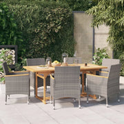 Set da Pranzo per Giardino 7 pz con Cuscini Grigio 3103585
