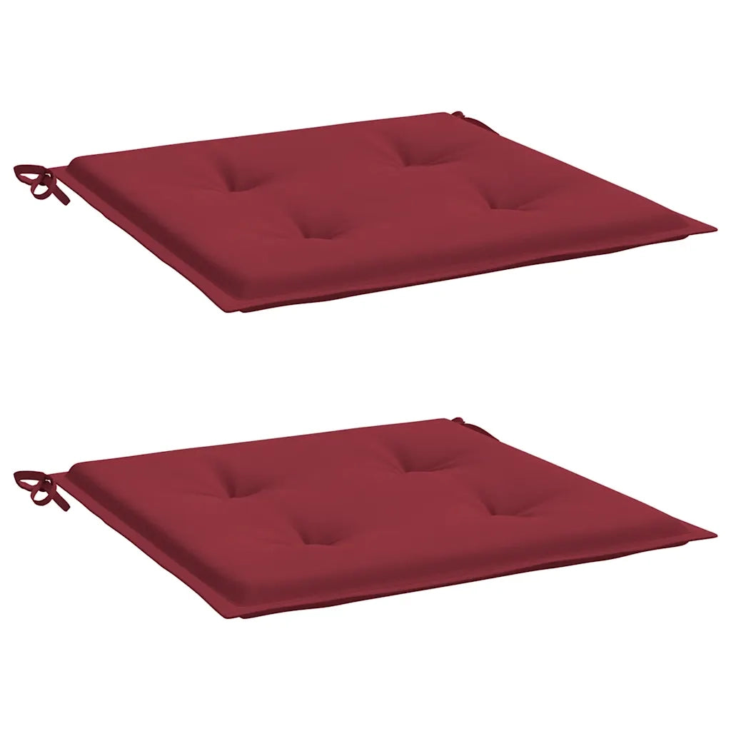 Cuscini per Sedia 2 pz Rosso Vino 40x40x4 cm in Tessuto Oxford