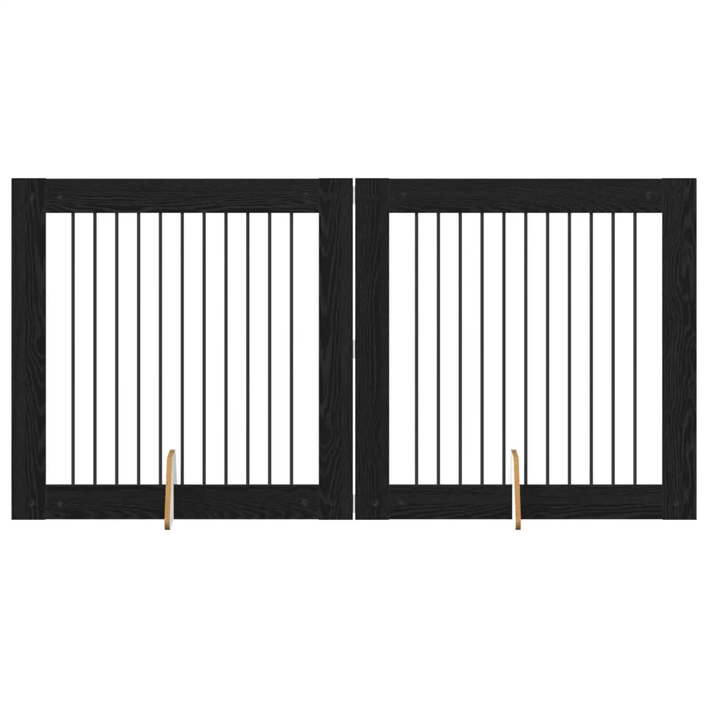 Cancello per cani con supporti 2 pcs Rovere Nero 100 x 100 cm 892025