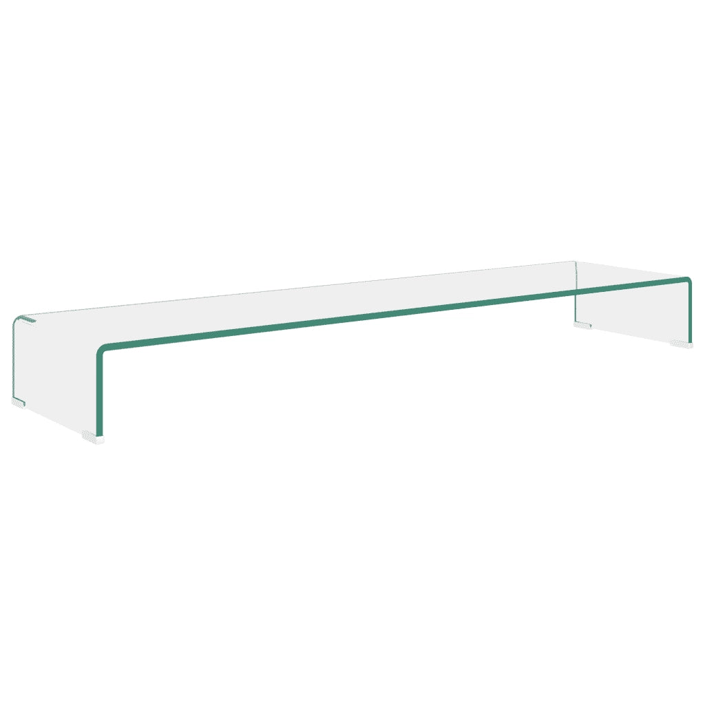 Mobile/Rialzo Porta TV-Supporto per TV in Vetro Trasparente 120x30x13 cm