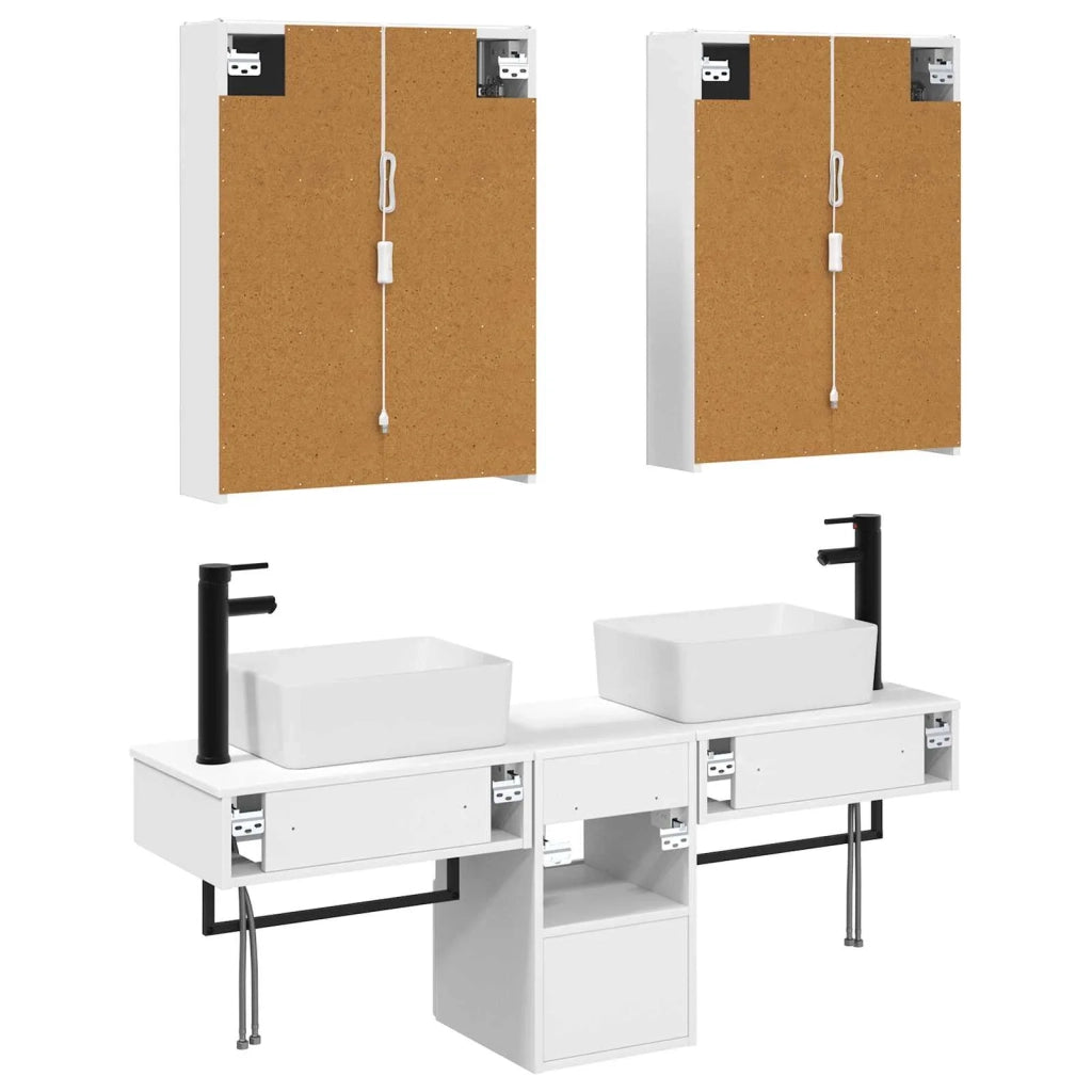 Set di Armadi da Bagno 5 pcs Bianco 53 x 15,5 x 70 cm 3406327