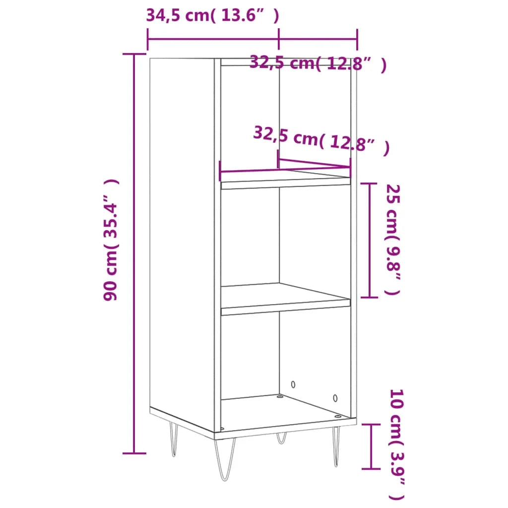 Buffet credenza cassettiera mobiletto mobile contenitore organizer per cucina soggiorno salotto 34,5 x 32,5 x 90 cm legno ingegnerizzato bianco 02_0030237