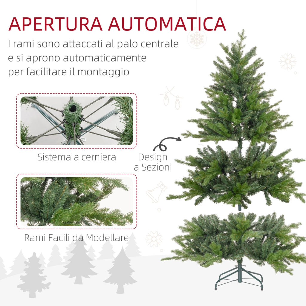 Albero di Natale 150 cm 1309 Ramia Caduta in Plastica Verde