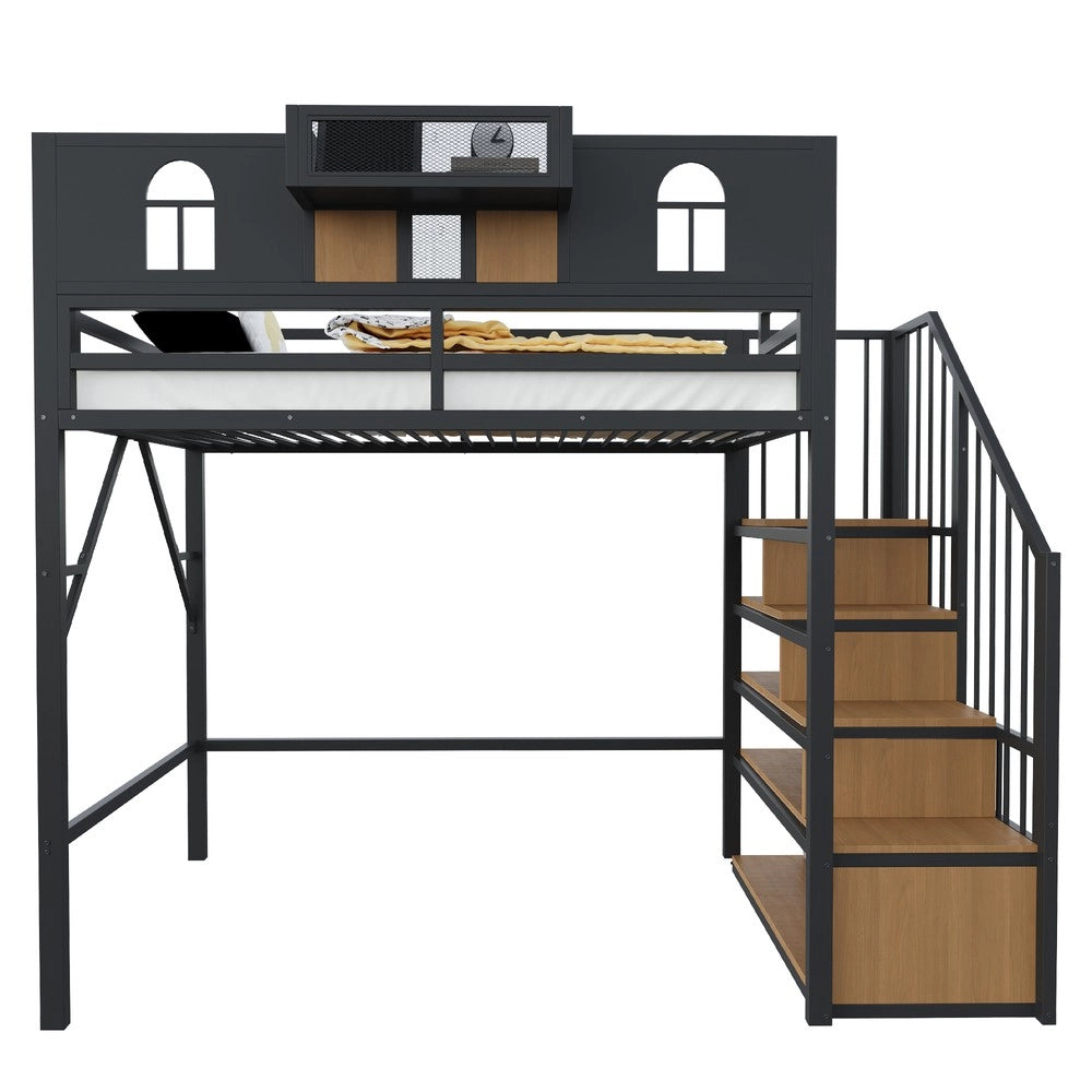 Letto a soppalco ¨C Minimal ¨C nero, metallo, 90x200 cm