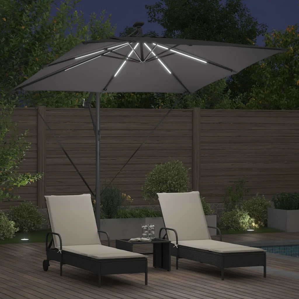 Ombrellone-Ombrello da giardino Antracite 249 x 249 x 250 cm Poliestere e Alluminio