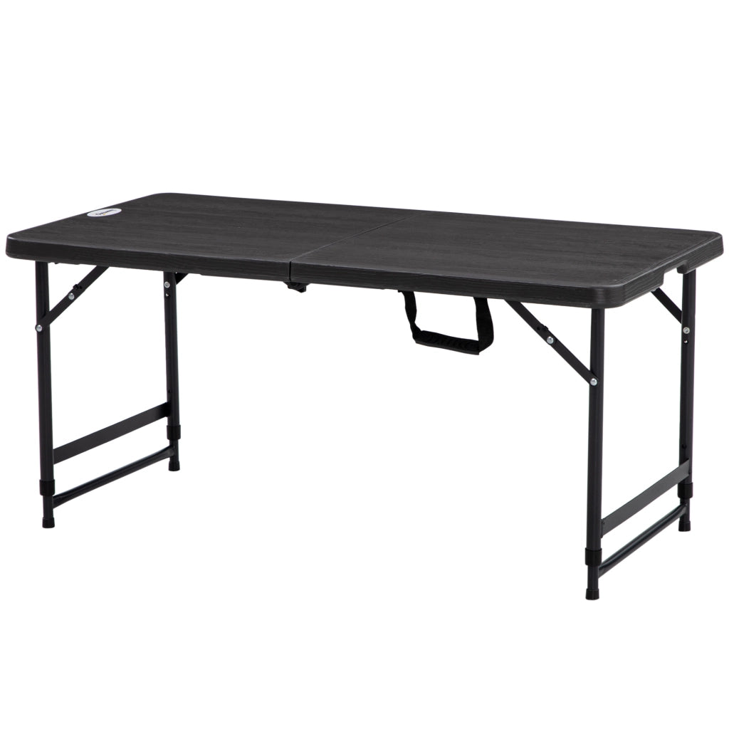 Tavolo da Giardino Pieghevole per 4 Persone con Altezza Regolabile, in Acciaio e HDPE, 118x60x74 cm