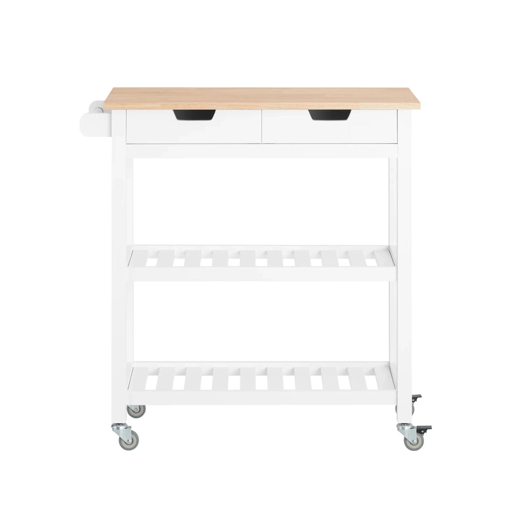 Carrello Cucina Credenza Bianca L85*P39*A90cm,2 cassetti FKW68-WN