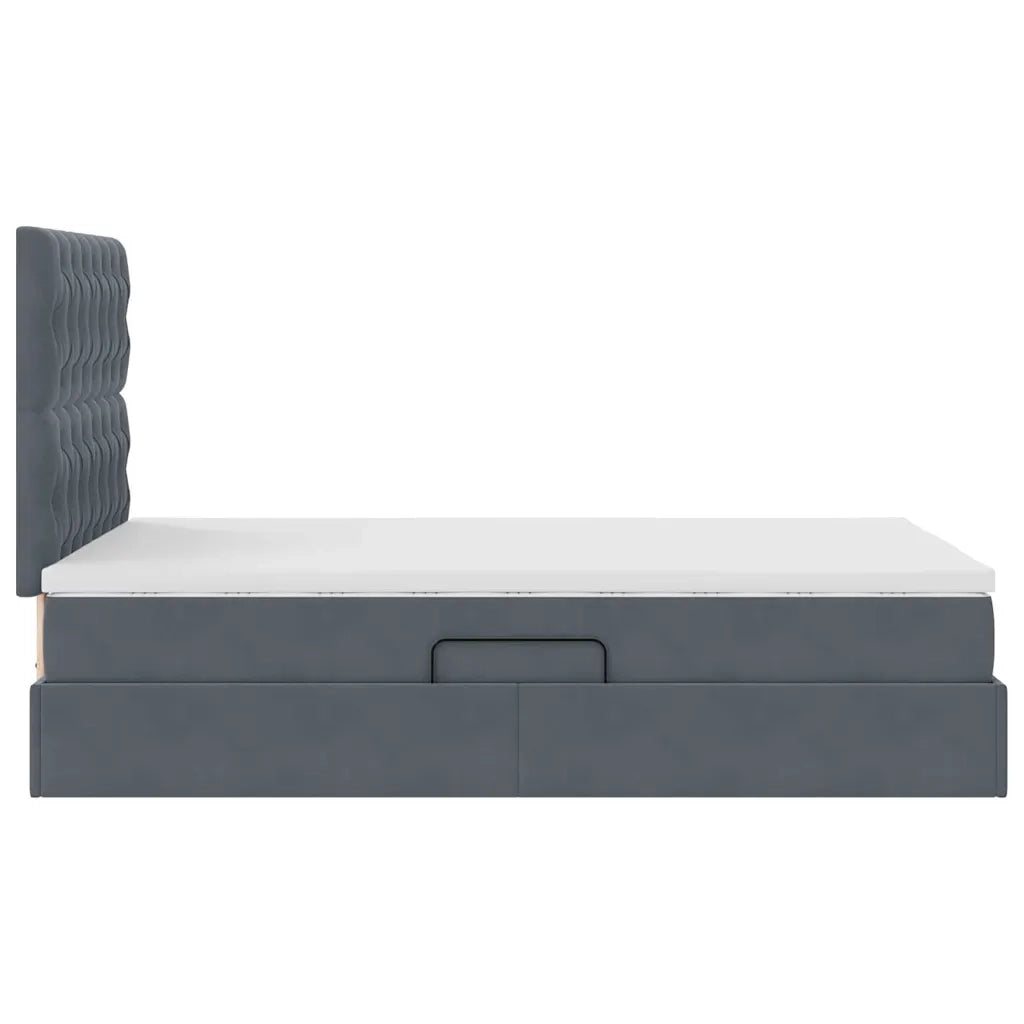 Letto con contenitore e materasso Grigio scuro 120 x 200 cm