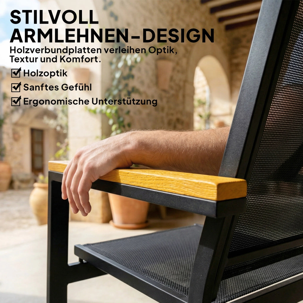 Set Giardino Lounge 4 Posti con Divano 2 Posti e Tavolino ¨C Zephmum ¨C Grigio Antracite 110x63,5x84 cm