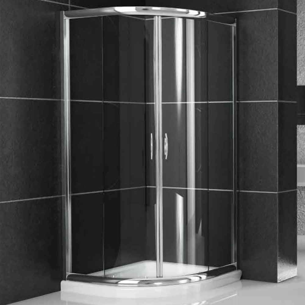 Cabina doccia cromo lucido semicircolare con ante scorrevoli in cristallo temprato *** misure 88-90xh190 cm trasparen...
