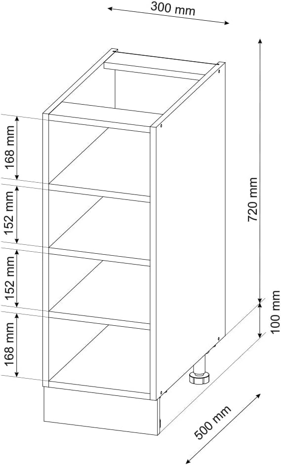Scaffale da cucina Fame-Line, Antracite, 30 cm Senza piano di lavoro, per la combinazione con altri moduli della serie Fame-Line