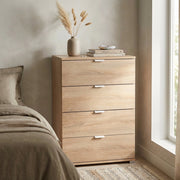 Cassettiera 4 cassetti in Legno Composito cm 60x38x85 - SCOTTIE