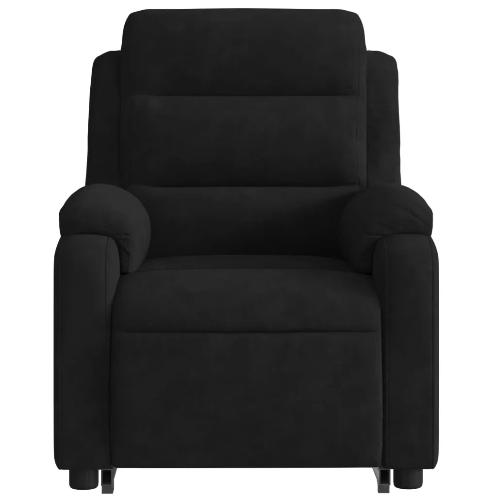 Poltrona Alzapersona Reclinabile Elettrica Nera in Velluto 3205120