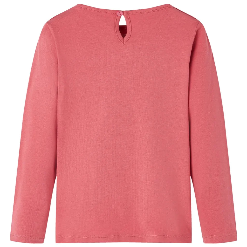 Maglietta da Bambina a Maniche Lunghe Rosa Antico 128cod mxl 84110