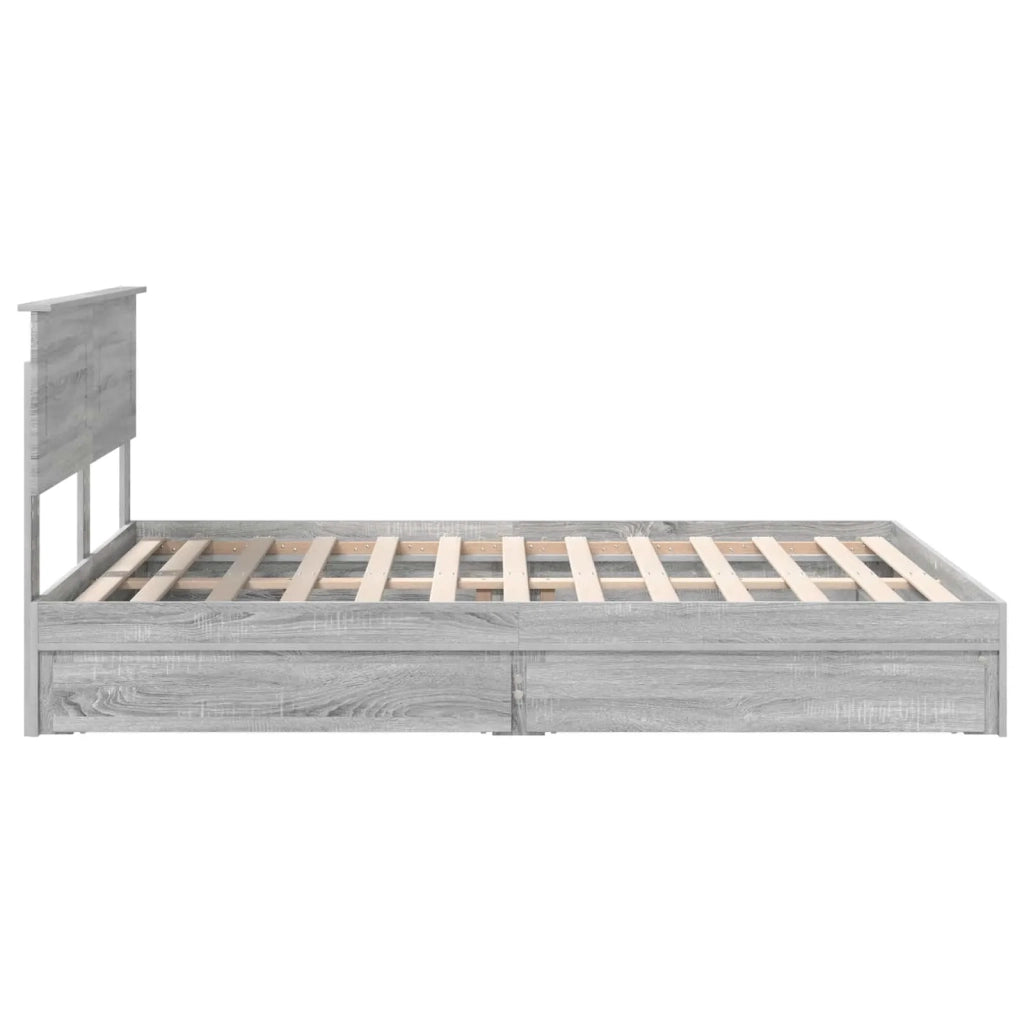 Letto con Contenitore con testiera Grigio Sonoma 160 x 200 cm 3408443